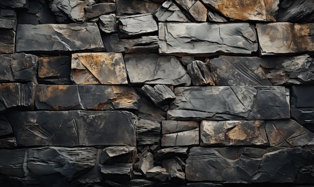 Texture di un muro di pietra rotto o spaccato in piccoli pezzi