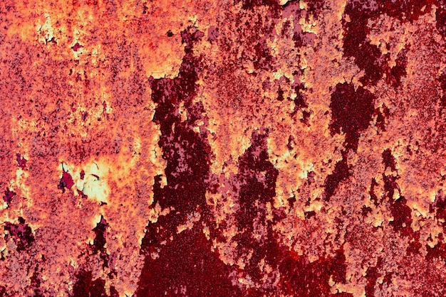 Texture di una parete metallica con ruggine