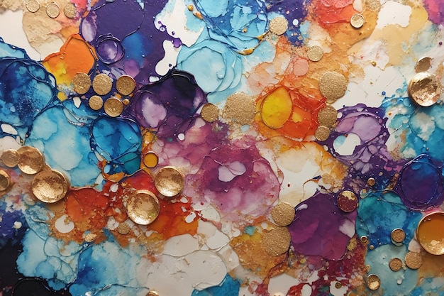 Texture di vernice a olio astratta con disegno di inchiostro alcolico