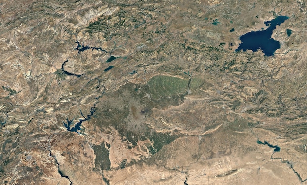 Texture di vista dall'alto satellitare su Van Lake