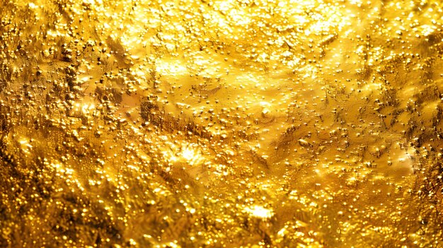 Texture dorate luccicanti catturate in closeup astratto sfondo di lusso folio d'oro giallo vibrante ideale per il design uso AI