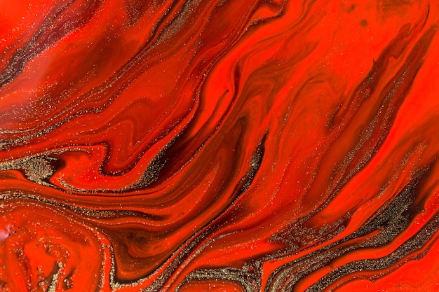 Texture fluida in marmo rosso nero e oro