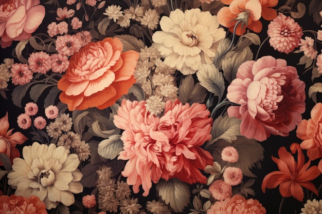 Textured Floral craft paper Art summer design Generate Ai