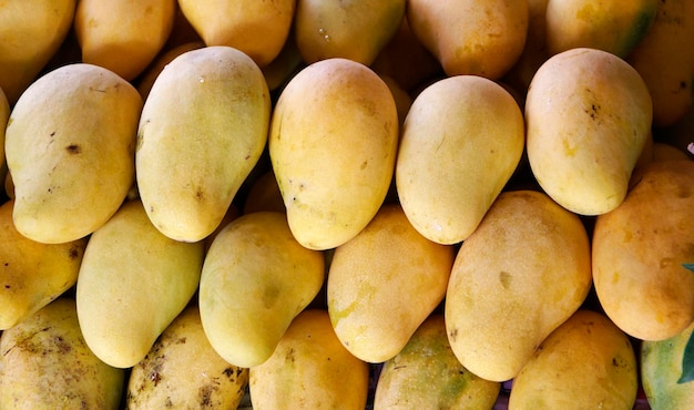 Thailandia, Bangkok, frutti di mango in vendita al mercato galleggiante