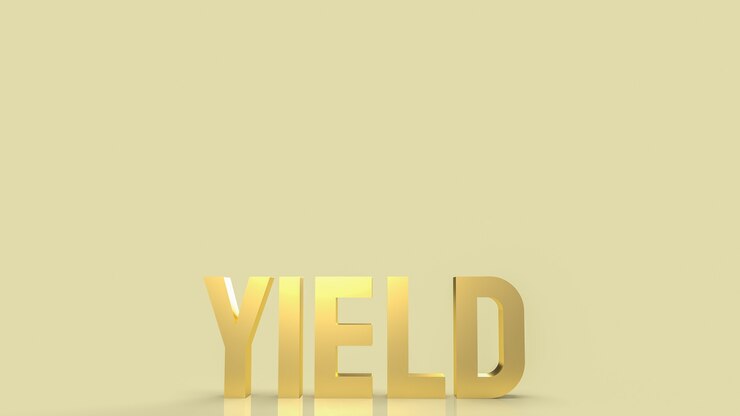 Photo the gold text yield for business concept 3d rendering