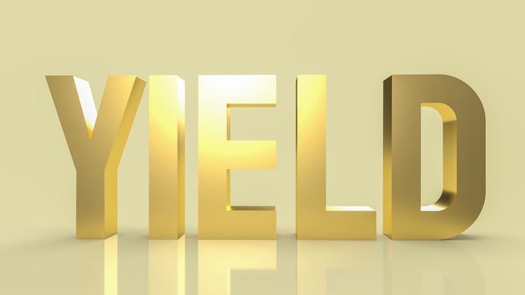 Photo the gold text yield for business concept 3d rendering