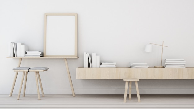The interior minimal living space in condominium 