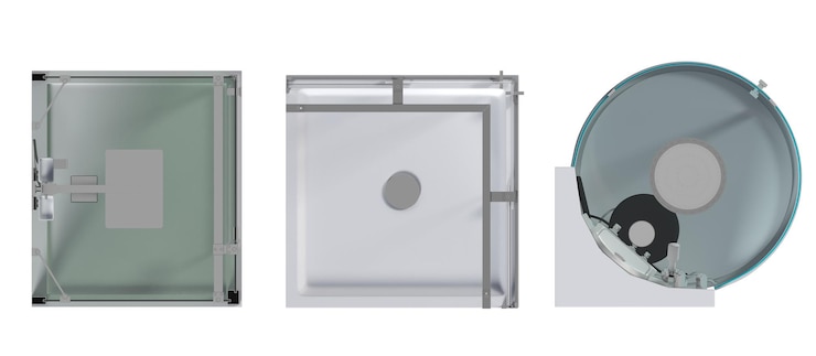 Photo the shower cabin is isolated on a white background 3d illustration and a cg render