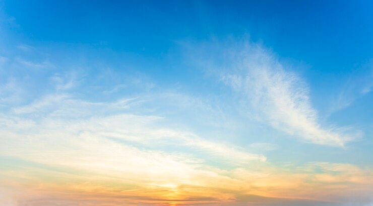 The sky is beautiful when the sun rises in the morning