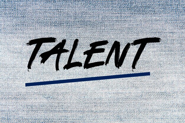 The word Talent on a light jeans structure as a concept
