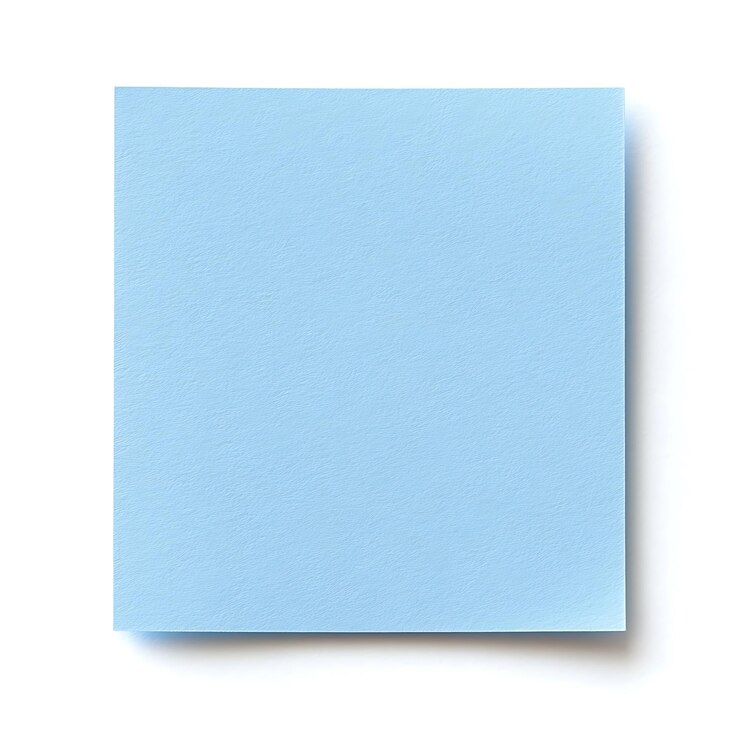 there is a blue square paper with a white background