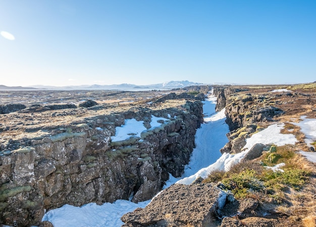 Thingvellir in Islanda è il confine tra la placca nordamericana e la natura unica della placca eurasiatica