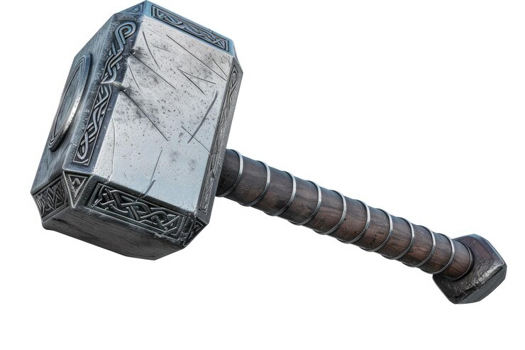 Photo thors hammer isolated on white background with clipping path