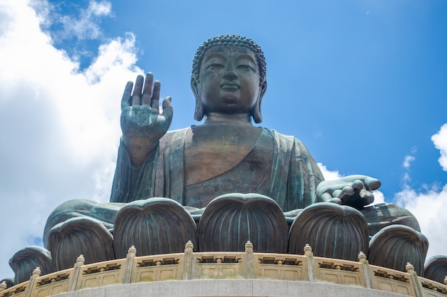 Tian Tan Buddha, Big Budda, l&#39;enorme Tian Tan Buddha al monastero di Po Lin a Hong Kong.