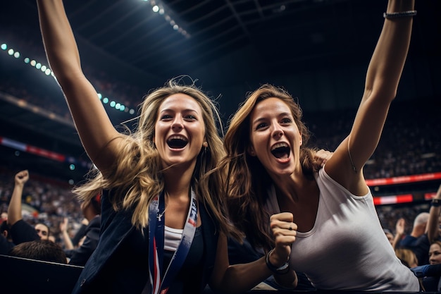 Tifosi francesi festeggiano insieme il gol della nazionale