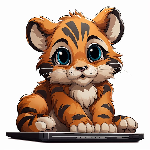 Tiger Norrbottenspets lavora sul portatile