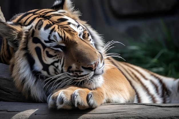 Tigre che lecca la zampa Genera Ai