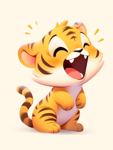 tigre dei cartoni animati in giallo