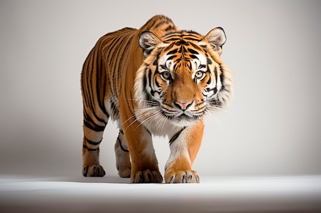 Tigre del Bengala su sfondo bianco