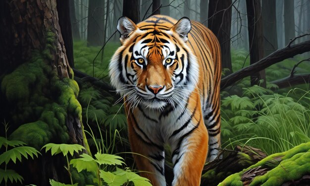 Tigre nella foresta