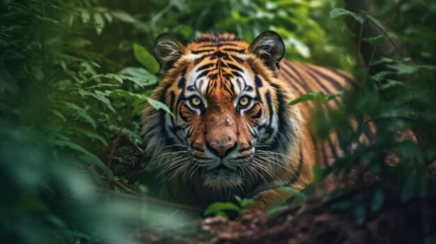 tigre selvatica nella foresta