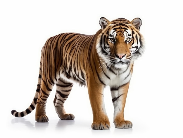 Tigre su uno sfondo bianco