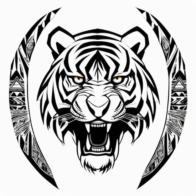 Tigre tribale dal design intricato