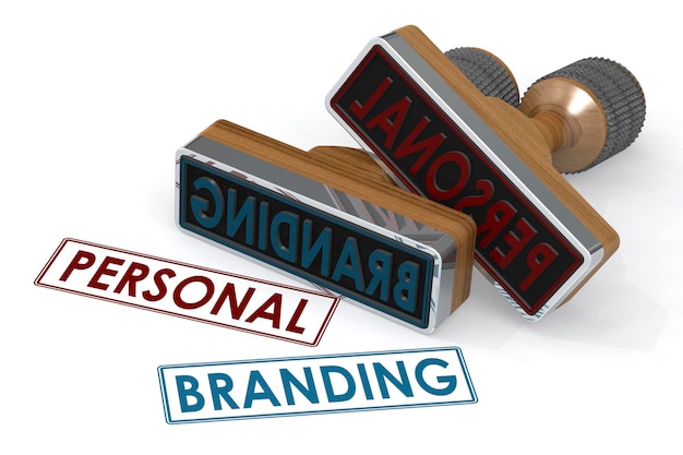 Timbro di gomma con parola di branding personale