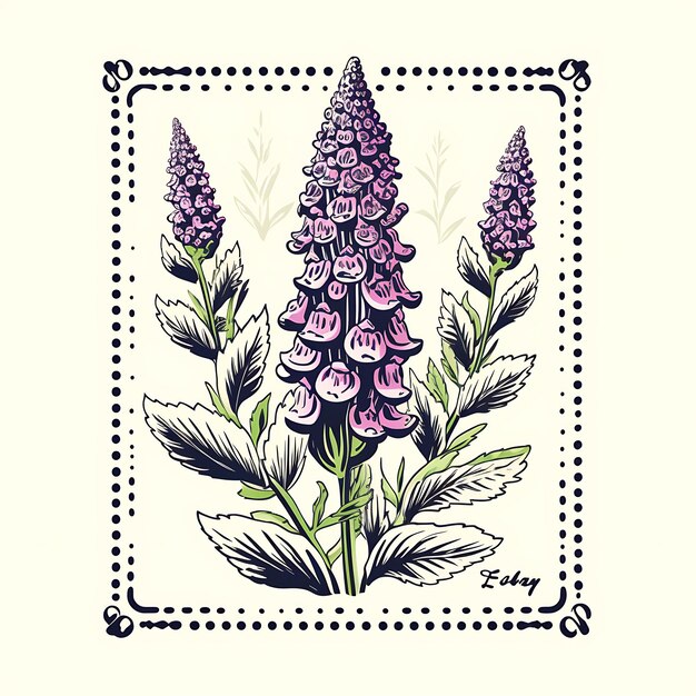 Timbro digitale con farfalla monocromatica di colore viola e Sw Nature Sketch Line Art Frame Collect