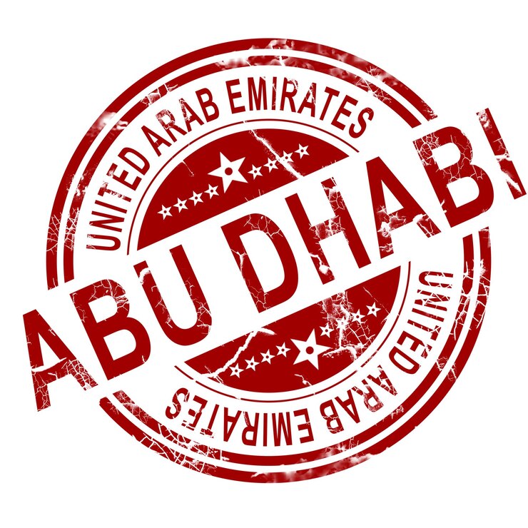 Foto timbro rosso di abu dhabi