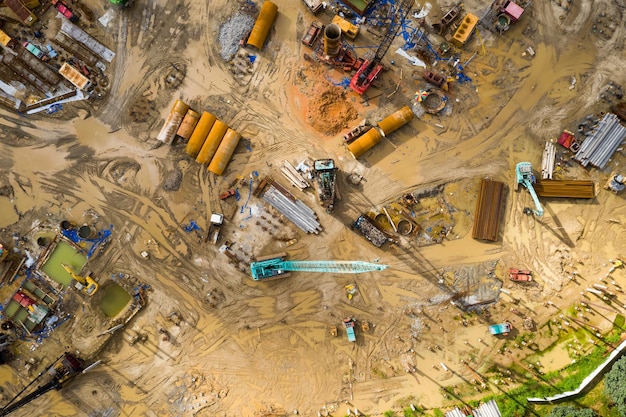 Tin Shui Wai, Hong Kong, 2 settembre 2018:- Vista dall'alto del cantiere