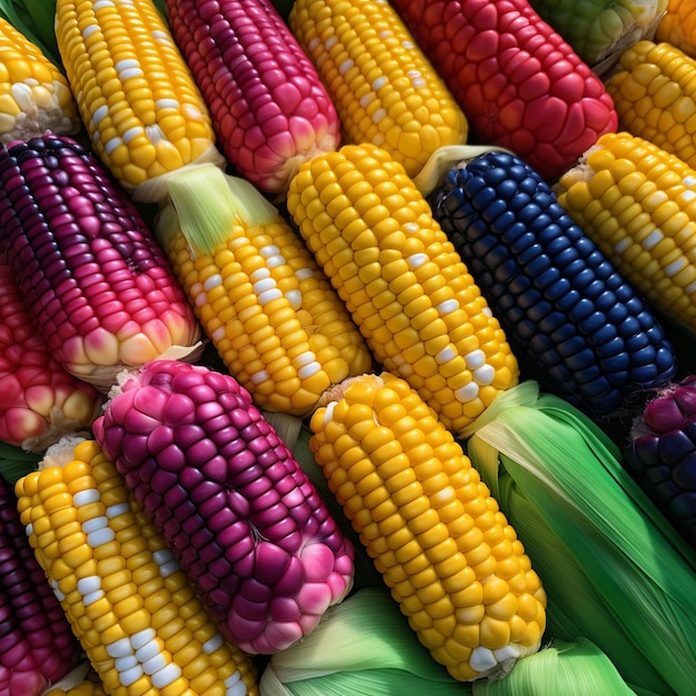 Tipi di varietà di mais di mais di diversi colori