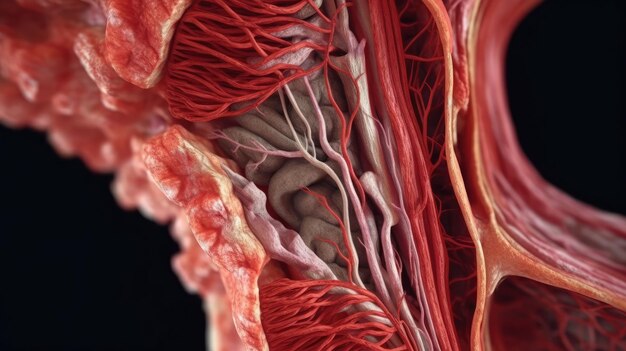 Tipo di muscolo Muscolo scheletrico dal punto di vista medico illustrazione 3D