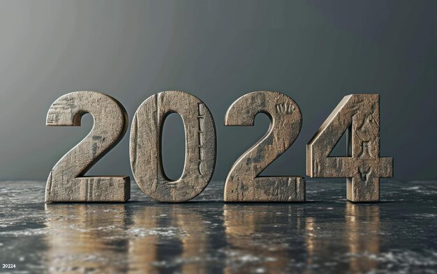 Tipografia 3D Buon anno 2024.