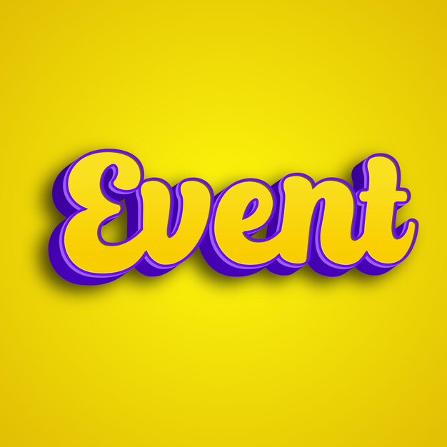 Tipografia di eventi 3d design giallo rosa bianco sfondo foto jpg.