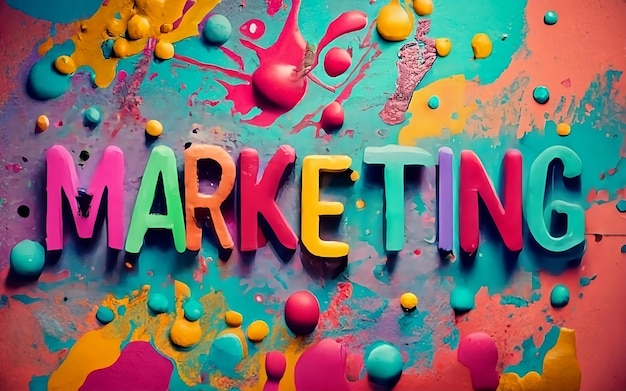 Tipografia di marketing vibrante con spruzzi colorati