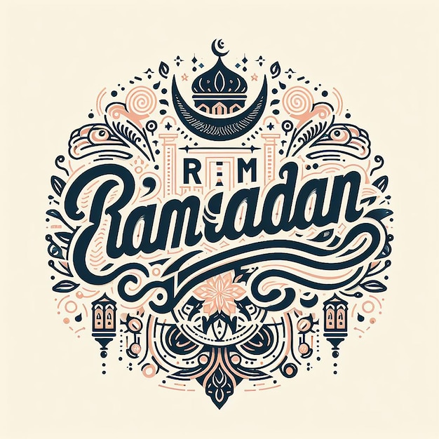 Tipografia elegante di Ramadan Kareem con elementi ornamentali