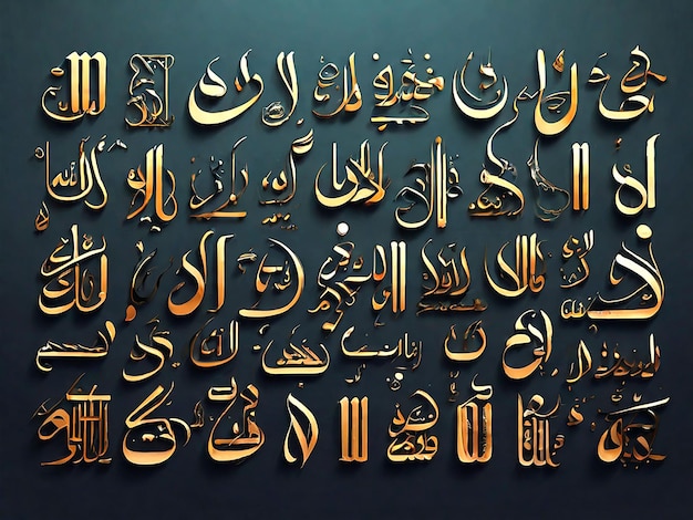 tipografia modello di sfondo vettoriale alfabeto islamico arte astratta modello vintage textu
