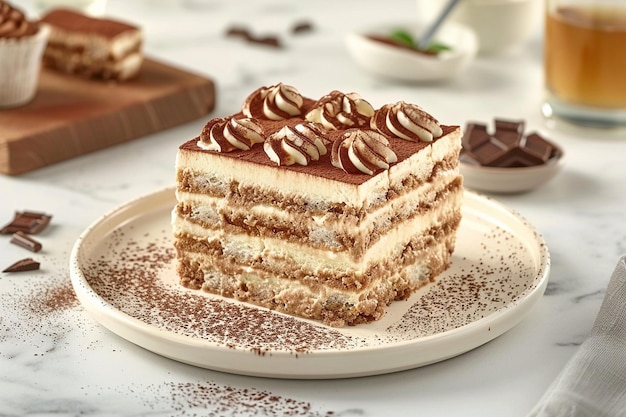 Tiramisu con un vortice di cioccolato