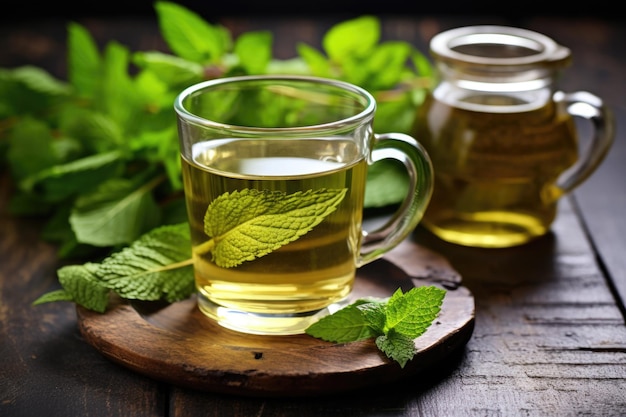 Tisana biologica con foglie di menta