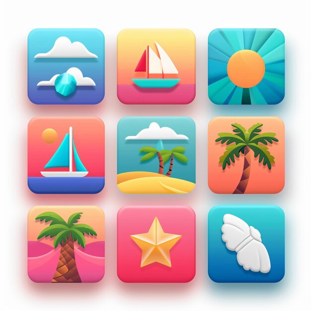 Titoli creativi di set di icone per i progetti di app mobili