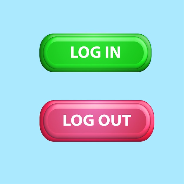 Titolo di testo di uscita di login illustrazione 3D