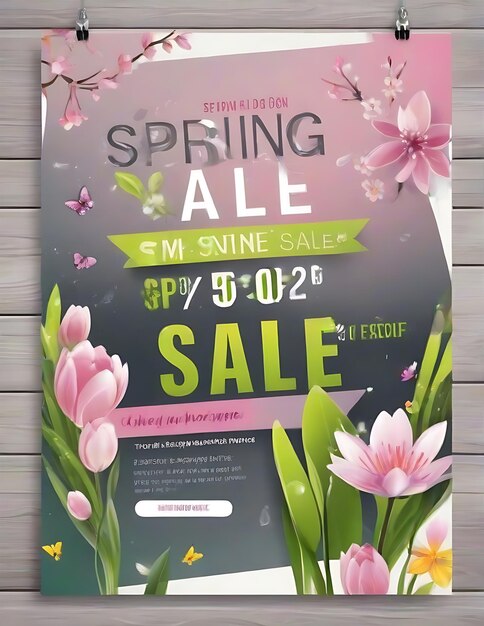 Titolo Vector Spring Sale Flyer Template Design accattivante per le promozioni stagionali