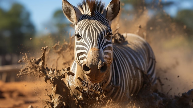 Titolo Zebra che rotola nella polvere