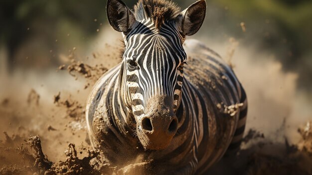 Titolo Zebra che rotola nella polvere