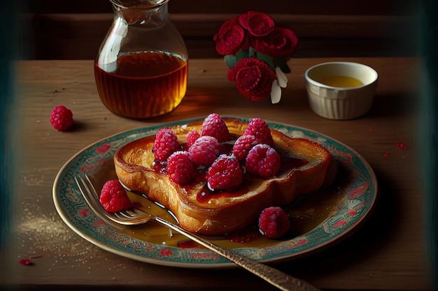 Toast alla francese con lamponi