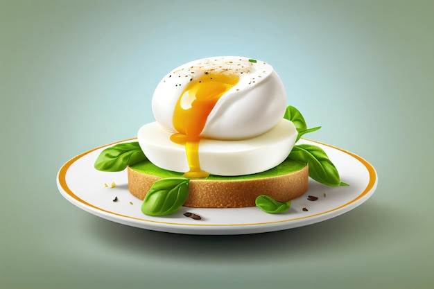 Toast con uovo in camicia Concetto di cibo sano IA generativa