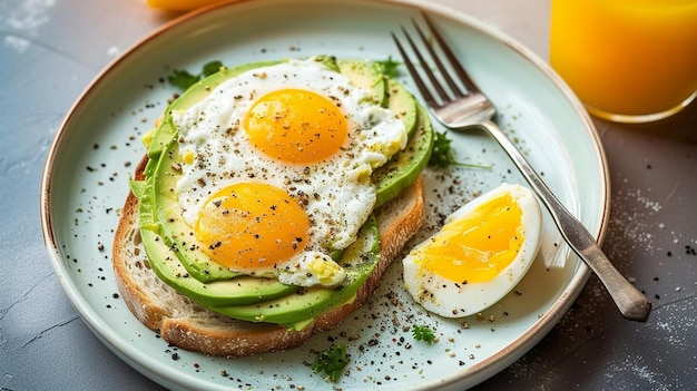 toast di avocado con uova