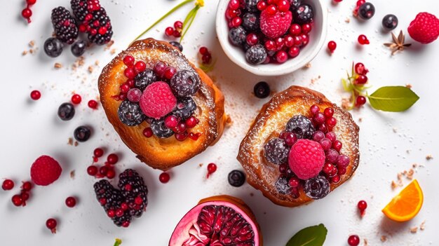 Toast francesi con bacche colazione brioche