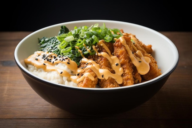 Tofu di soia Katsu Donburi Sensazione